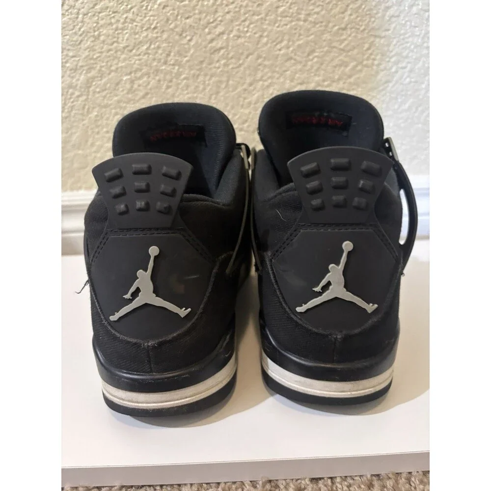 Nike Air Jordan 4 Retro Black Canvas DH7138-006 Men’s Size 12 Authentic Used